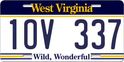 WV license plate 1OV337