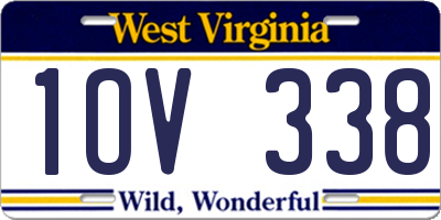 WV license plate 1OV338