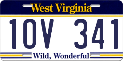 WV license plate 1OV341