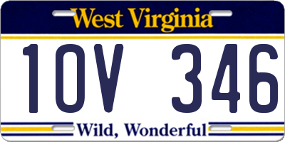 WV license plate 1OV346