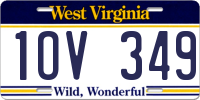 WV license plate 1OV349