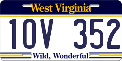 WV license plate 1OV352