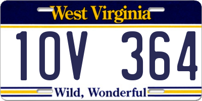 WV license plate 1OV364