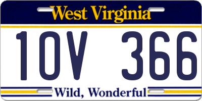 WV license plate 1OV366