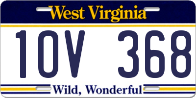 WV license plate 1OV368