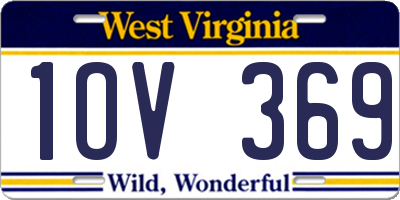 WV license plate 1OV369