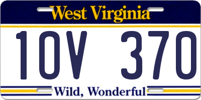 WV license plate 1OV370