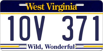 WV license plate 1OV371