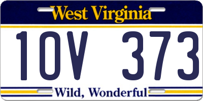 WV license plate 1OV373