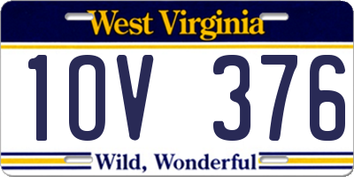WV license plate 1OV376
