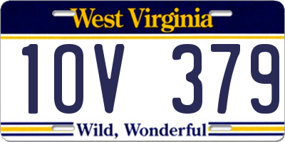 WV license plate 1OV379