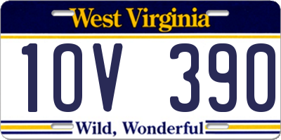 WV license plate 1OV390