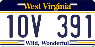 WV license plate 1OV391