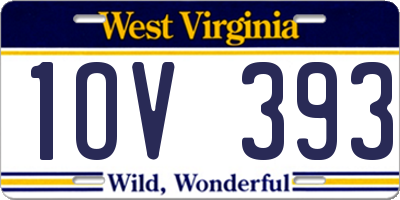 WV license plate 1OV393