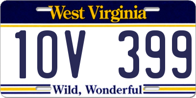WV license plate 1OV399