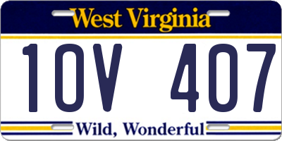 WV license plate 1OV407
