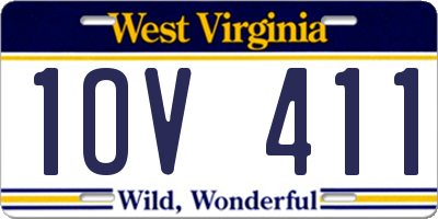 WV license plate 1OV411
