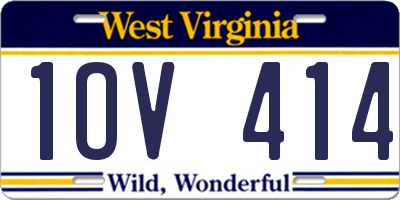 WV license plate 1OV414