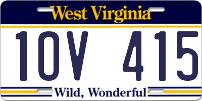 WV license plate 1OV415