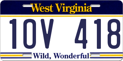 WV license plate 1OV418