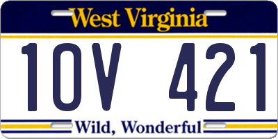 WV license plate 1OV421