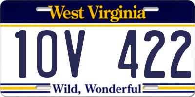 WV license plate 1OV422