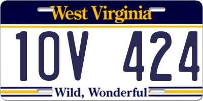 WV license plate 1OV424