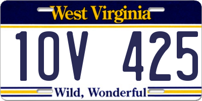 WV license plate 1OV425