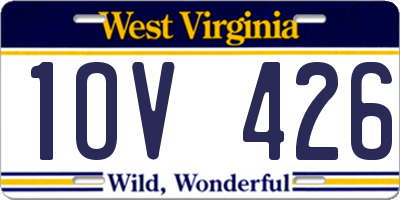 WV license plate 1OV426