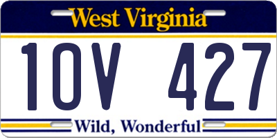WV license plate 1OV427
