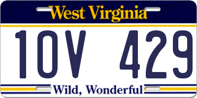 WV license plate 1OV429