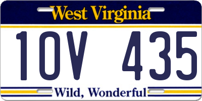 WV license plate 1OV435