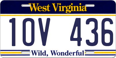 WV license plate 1OV436
