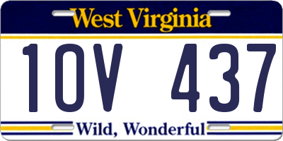 WV license plate 1OV437