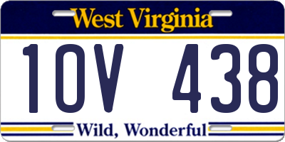 WV license plate 1OV438