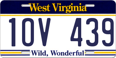 WV license plate 1OV439