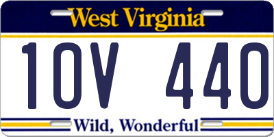 WV license plate 1OV440