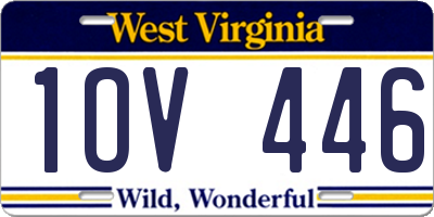 WV license plate 1OV446