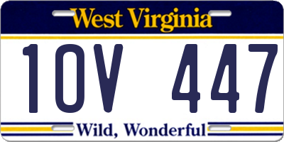 WV license plate 1OV447