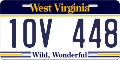 WV license plate 1OV448