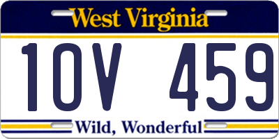 WV license plate 1OV459