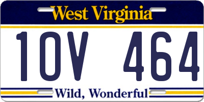 WV license plate 1OV464