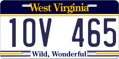 WV license plate 1OV465