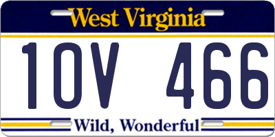 WV license plate 1OV466