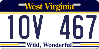 WV license plate 1OV467