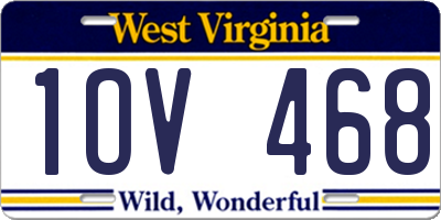 WV license plate 1OV468