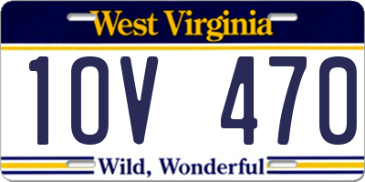 WV license plate 1OV470