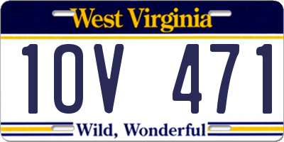 WV license plate 1OV471