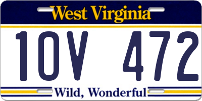 WV license plate 1OV472