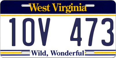 WV license plate 1OV473